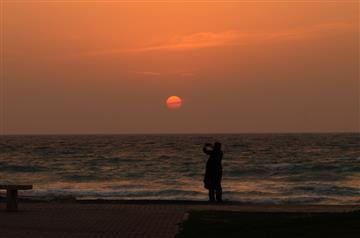 غروب خورشید در ساحل خلیج فارس - جزیره کیش