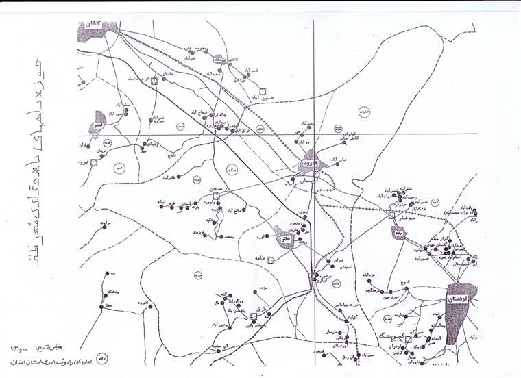 نقشه شهرستان نطنز