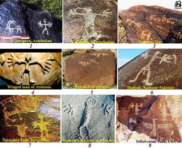 نقوش انسان های بالدار بر دیواره ی غارها و  کوه های ایران وجهان!
